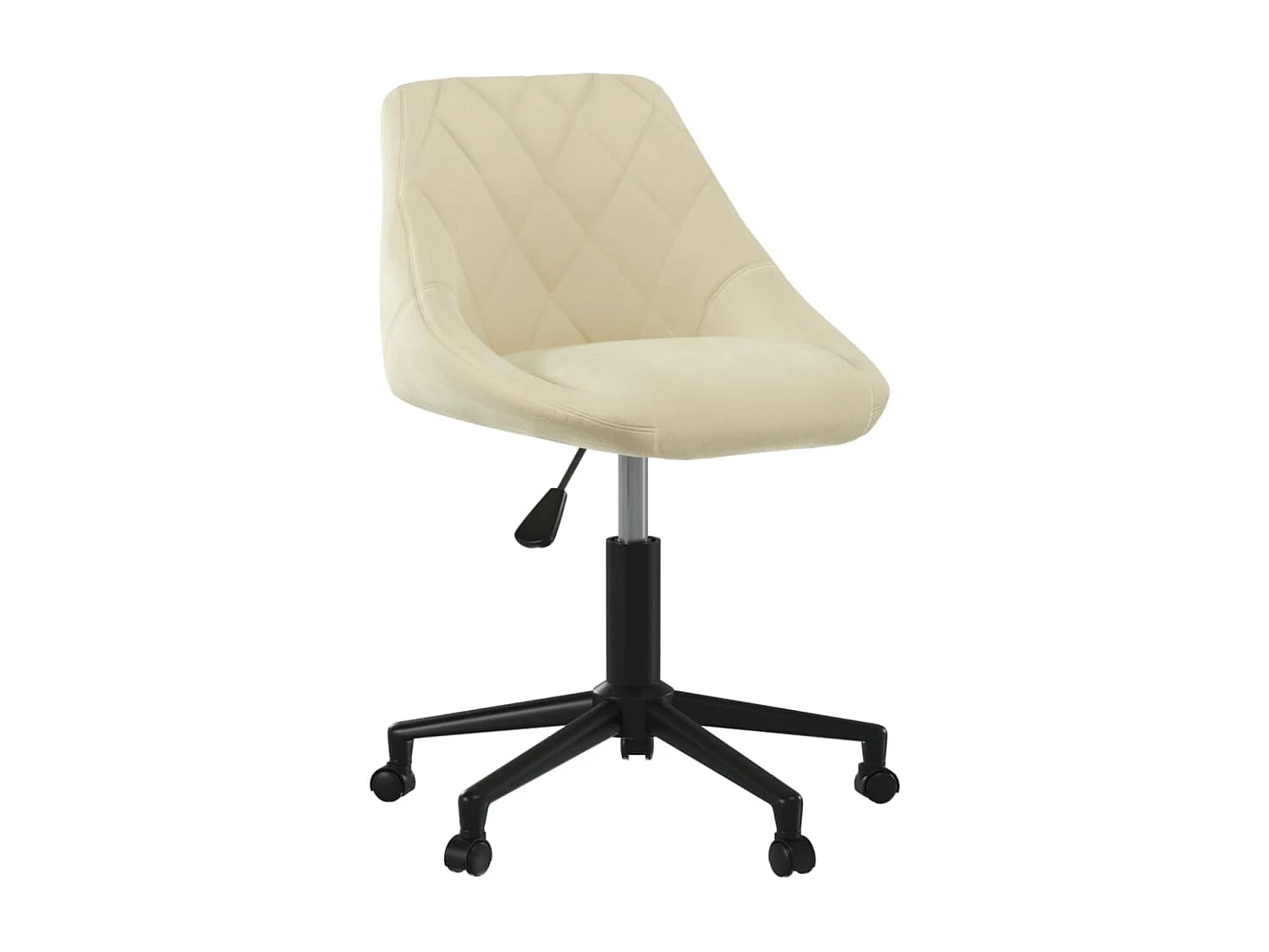 Silla de comedor giratoria de terciopelo crema