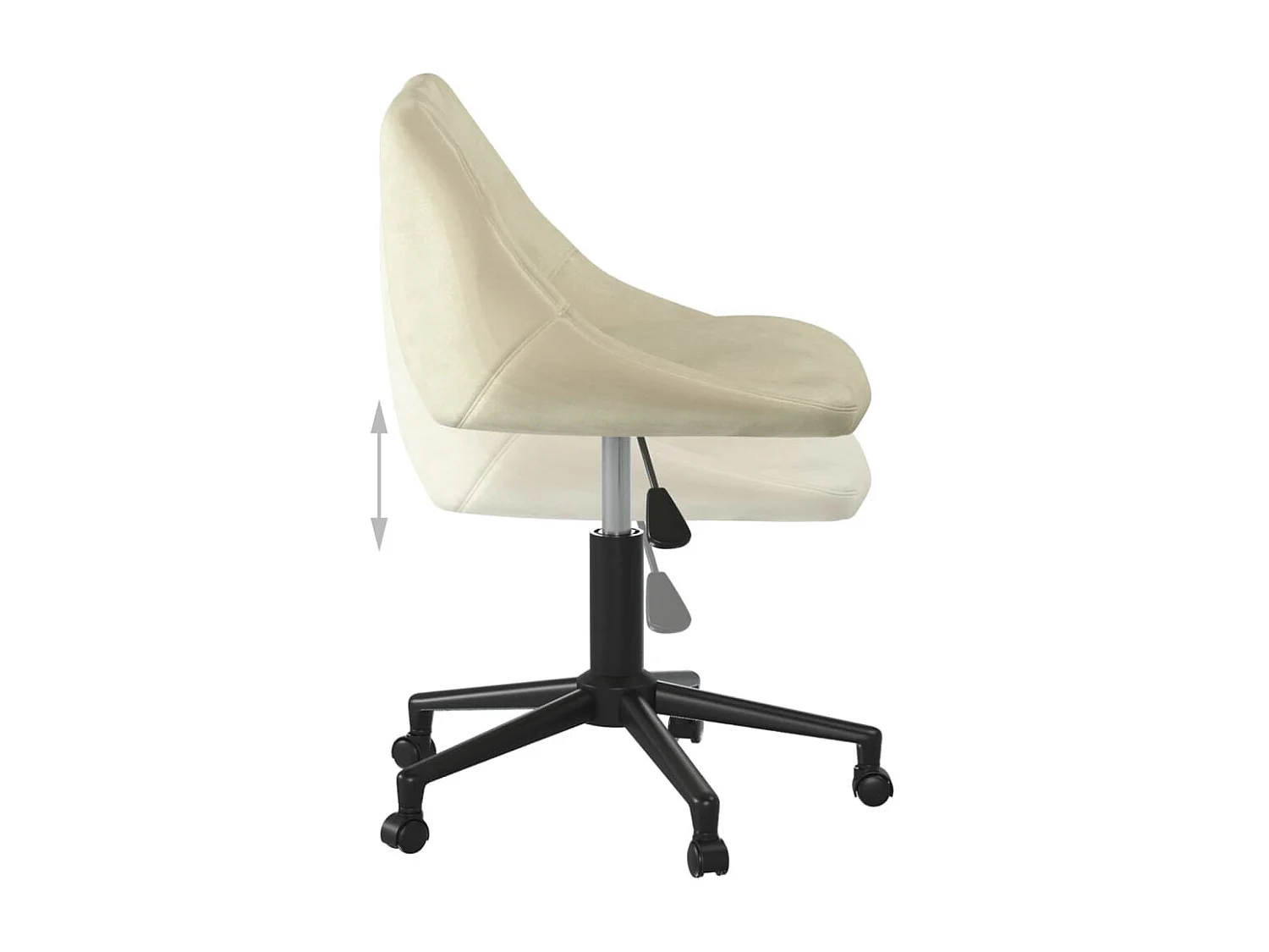 Silla de comedor giratoria de terciopelo crema