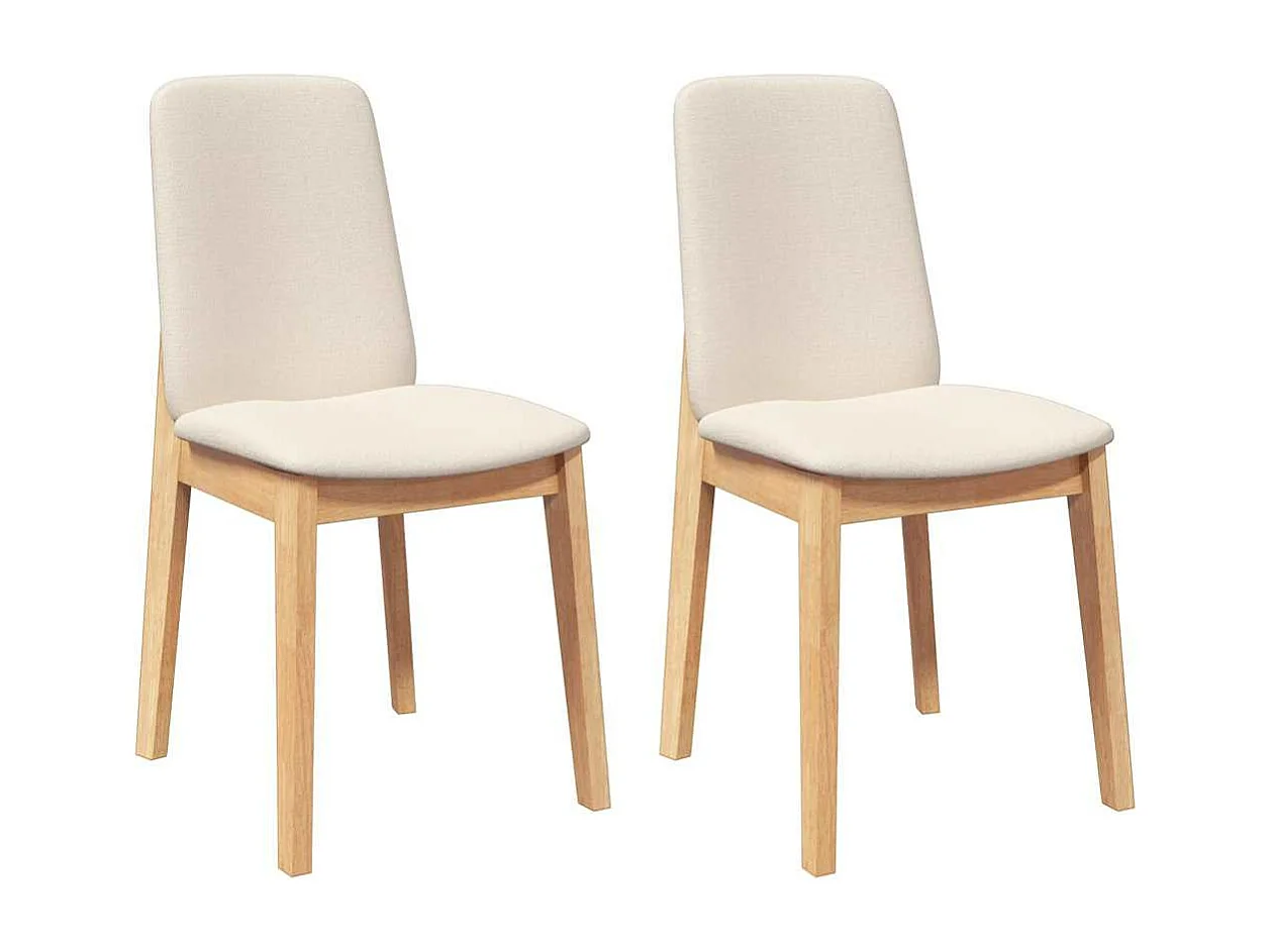 Sillas de comedor con cojines 2 unidades madera maciza caucho