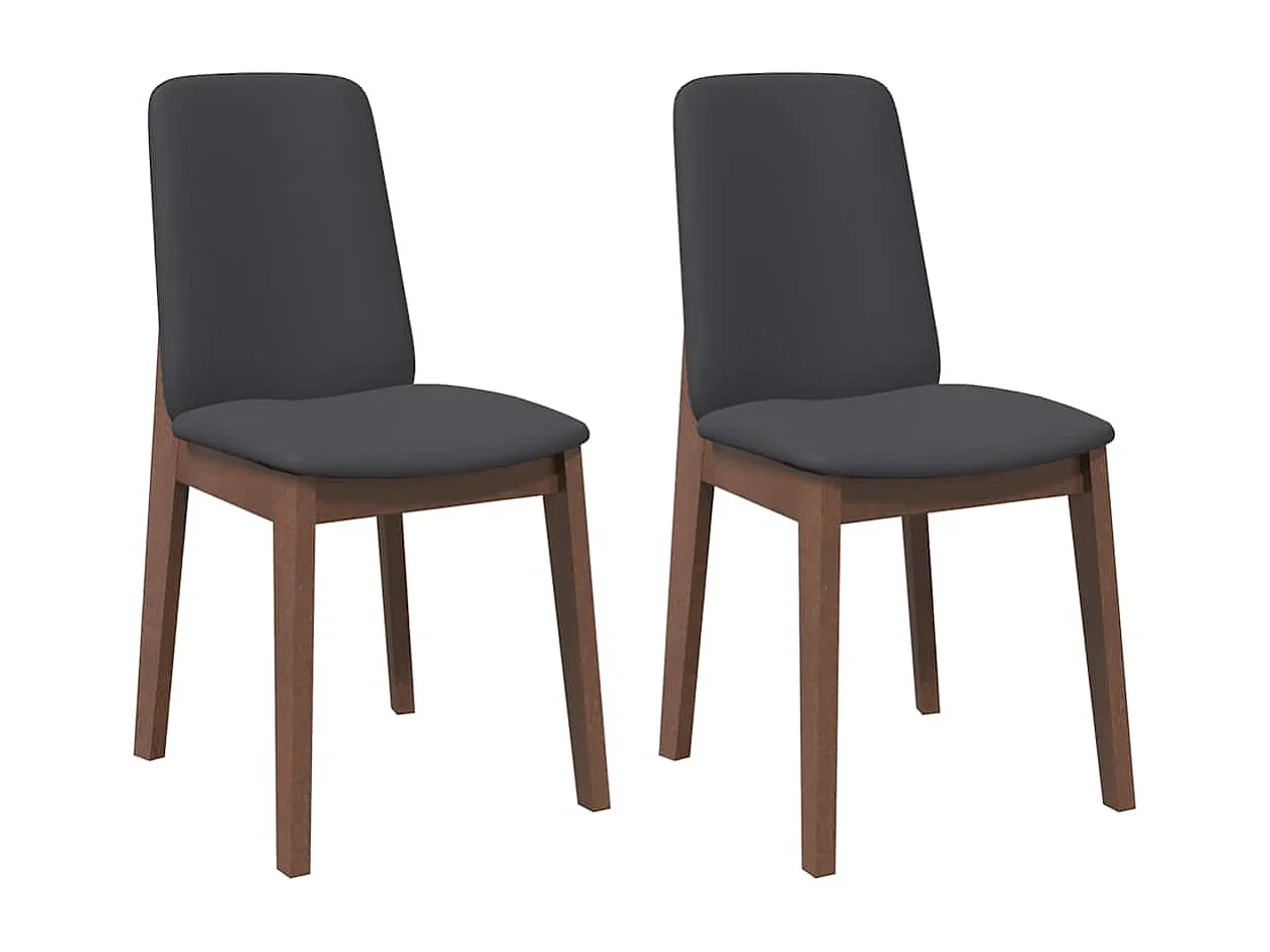 Sillas de comedor con cojines 2 unidades madera maciza marrón caucho