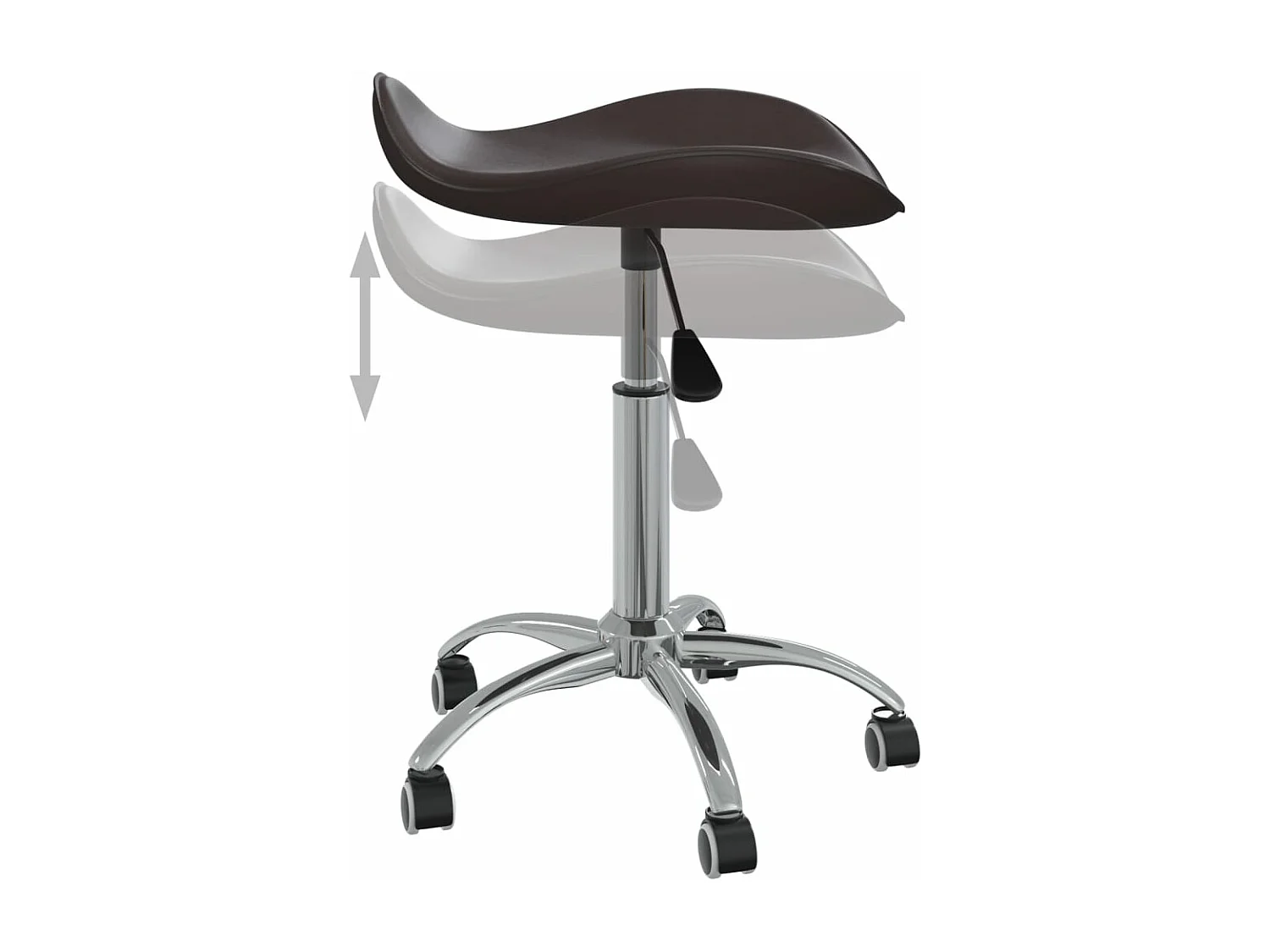 Silla de comedor giratoria cuero sintético marrón