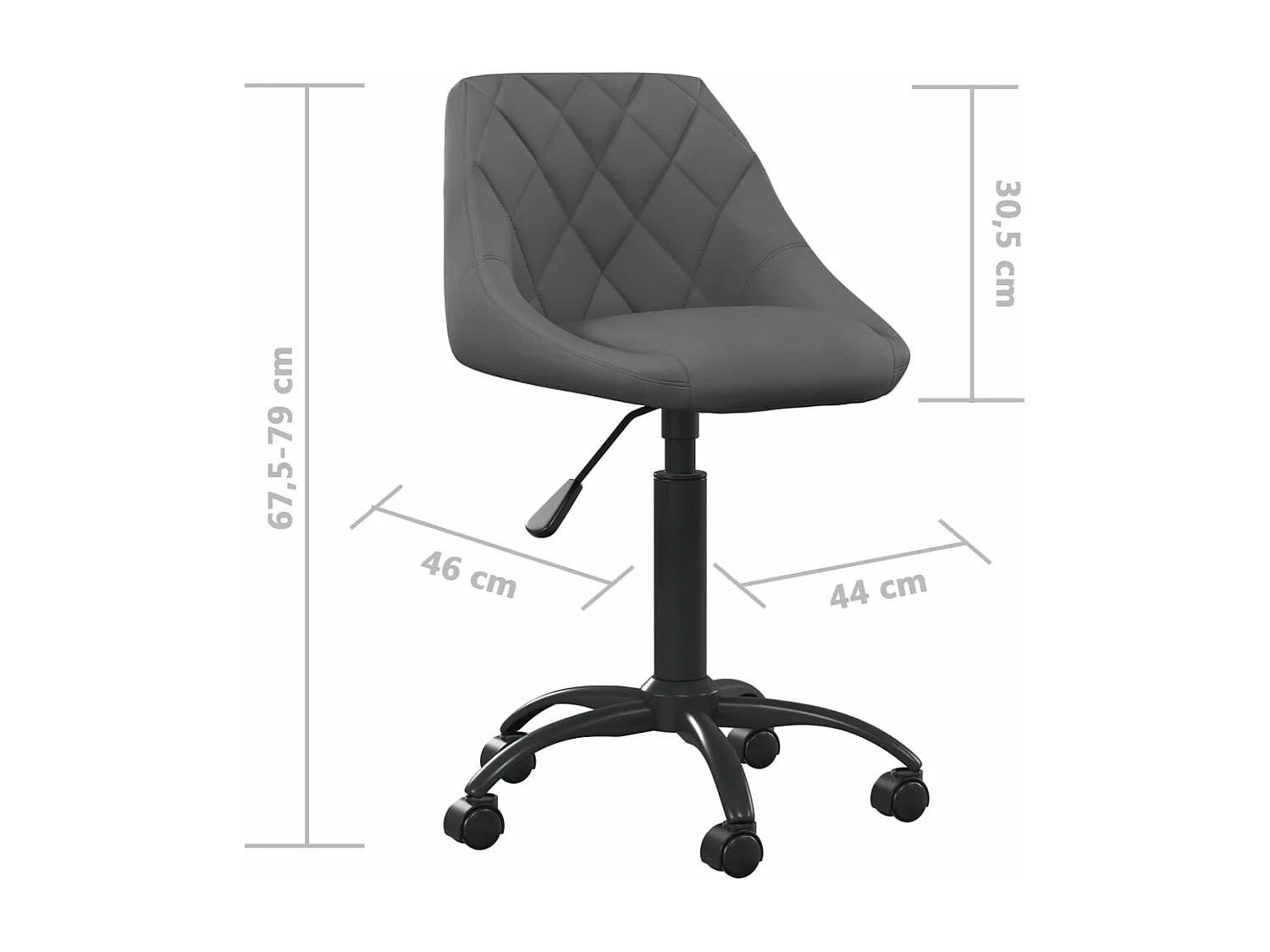 Chaise de salle à manger Gris foncé Velours