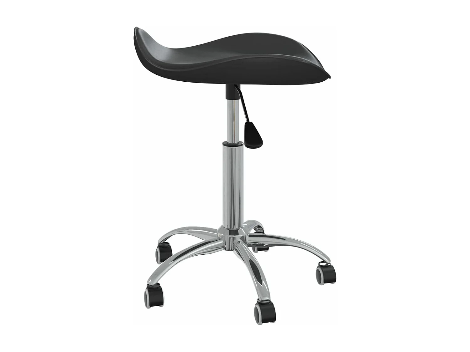 Chaise pivotante de salle à manger Noir Similicuir