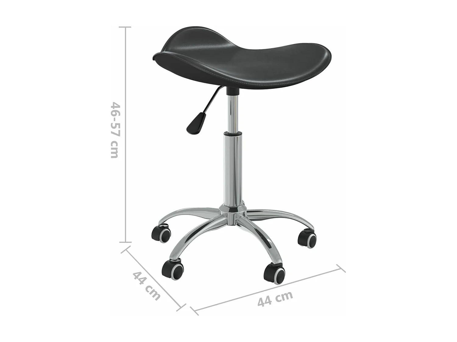 Silla de comedor giratoria cuero sintético negro