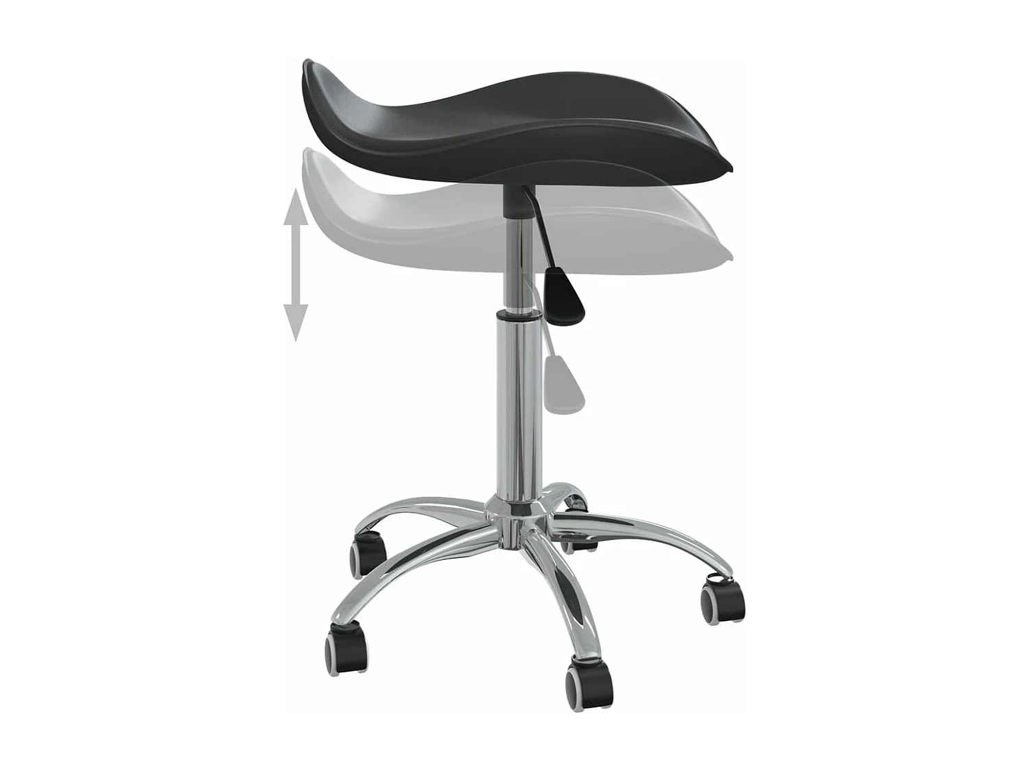 Chaise pivotante de salle à manger Noir Similicuir