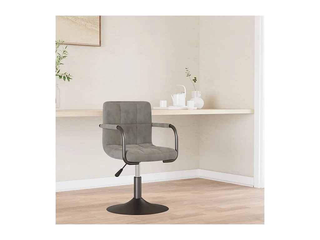 Chaise de salle à manger Gris clair Velours