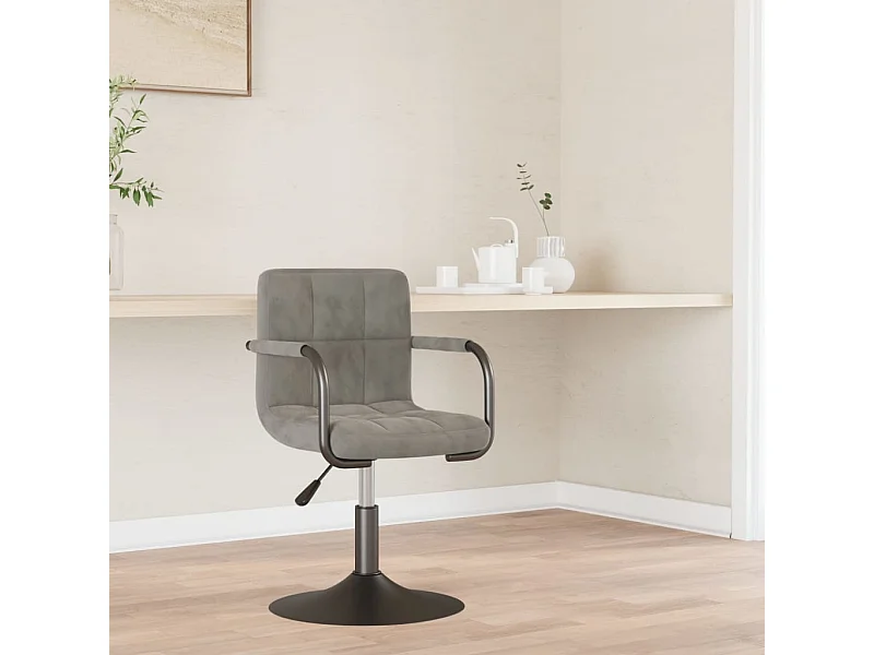 Chaise de salle à manger Gris clair Velours