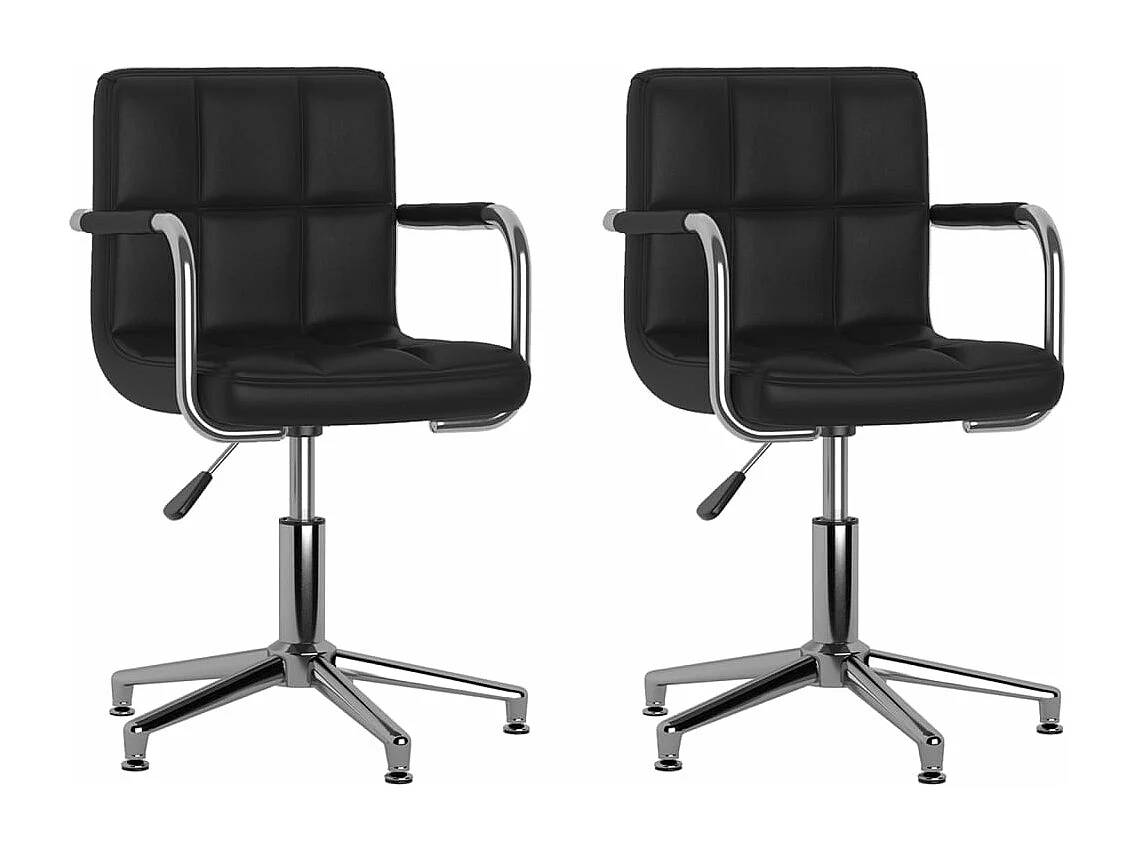 Chaises de salle à manger pivotantes 2 pièces Noir Similicuir