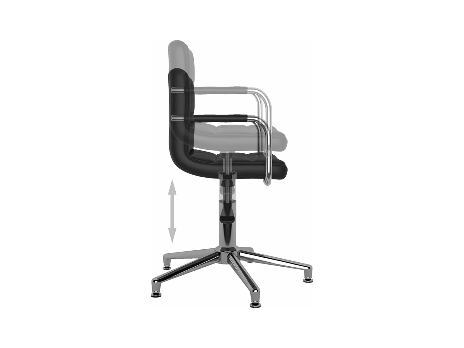 Chaises de salle à manger pivotantes 2 pièces Noir Similicuir