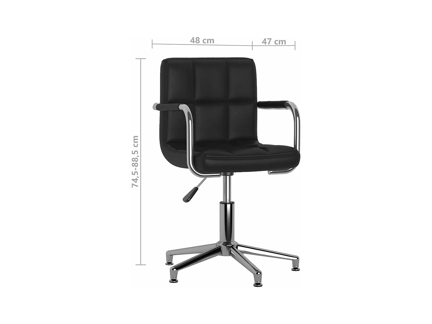 Chaises de salle à manger pivotantes 2 pièces Noir Similicuir