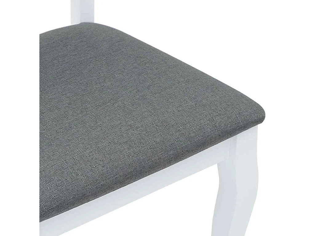 Chaises à manger coussins 2 pièces blanc bois massif caoutchouc