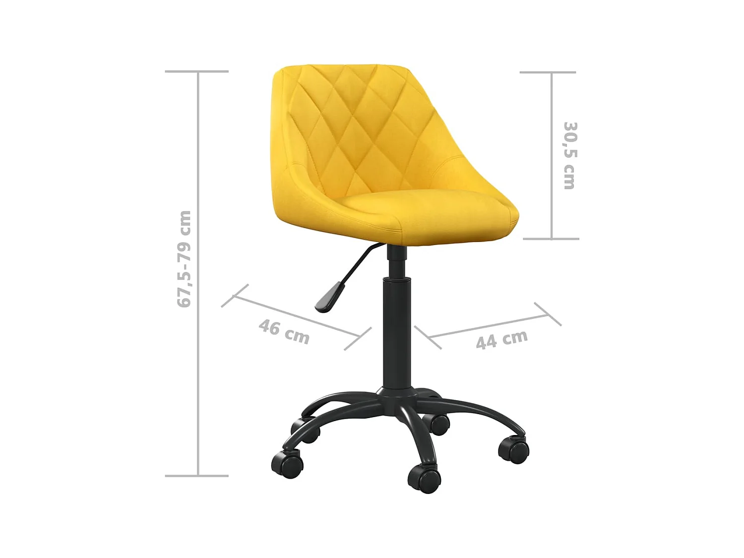 Chaise de salle à manger Jaune moutarde Velours