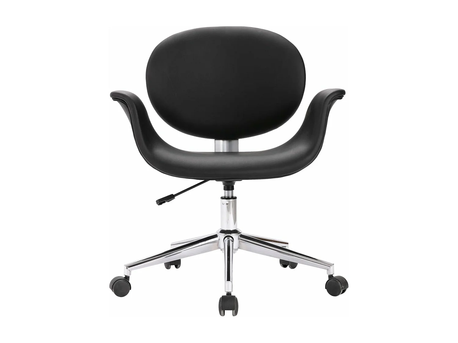 Silla de comedor giratoria cuero sintético negro