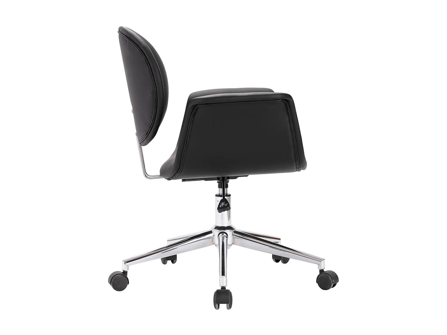 Silla de comedor giratoria cuero sintético negro
