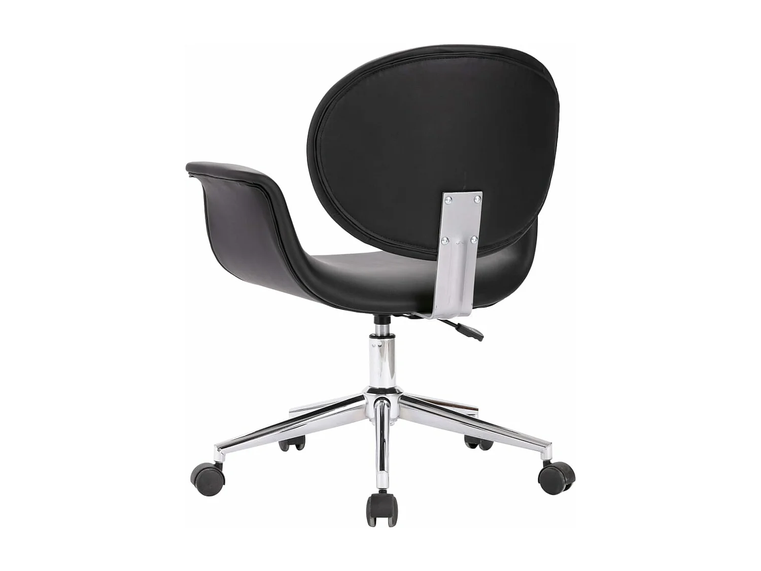 Silla de comedor giratoria cuero sintético negro
