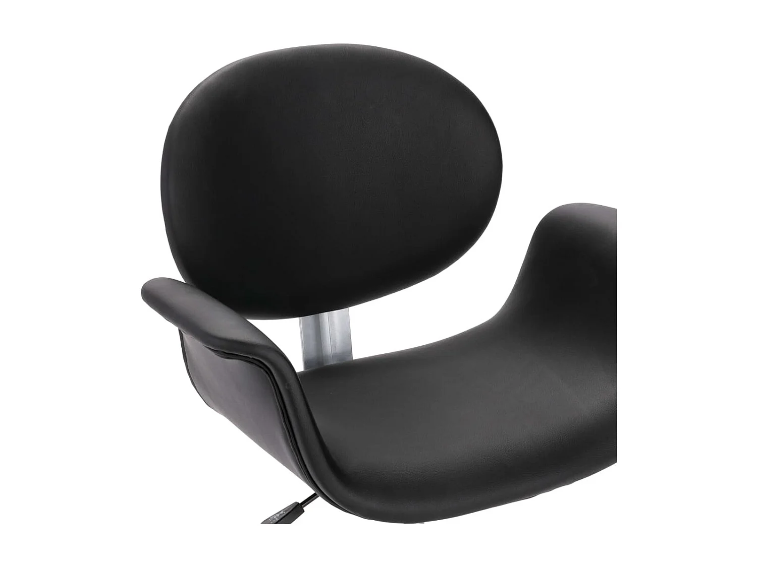 Silla de comedor giratoria cuero sintético negro