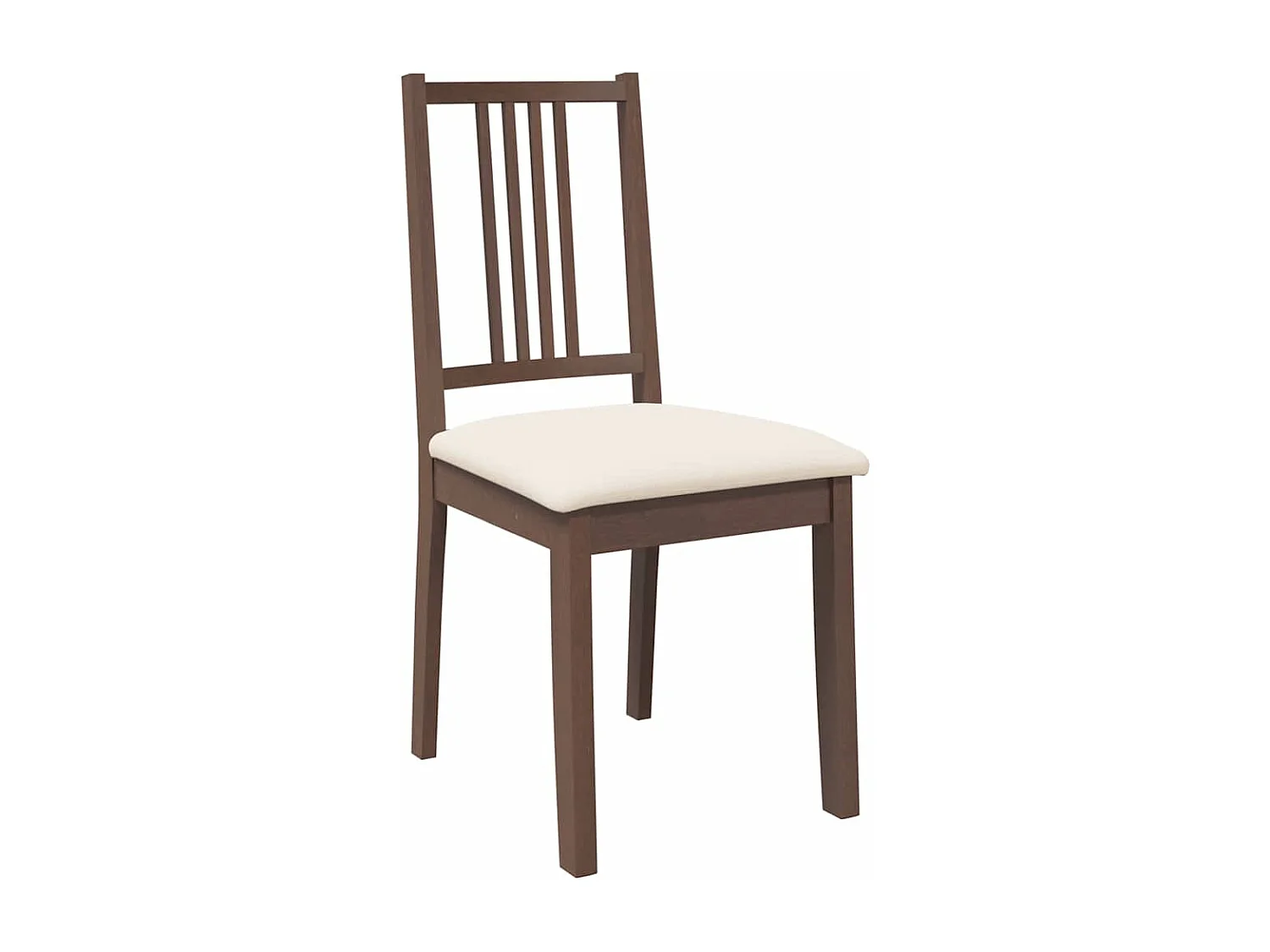 Chaises à manger coussins 2 pièces marron bois massif caoutchouc