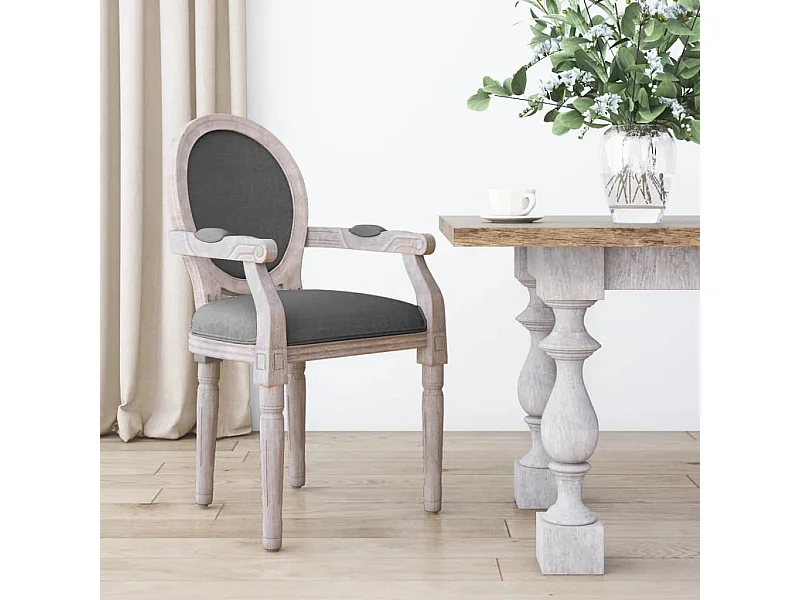 Silla de comedor tela gris oscuro 54x56x96,5 cm