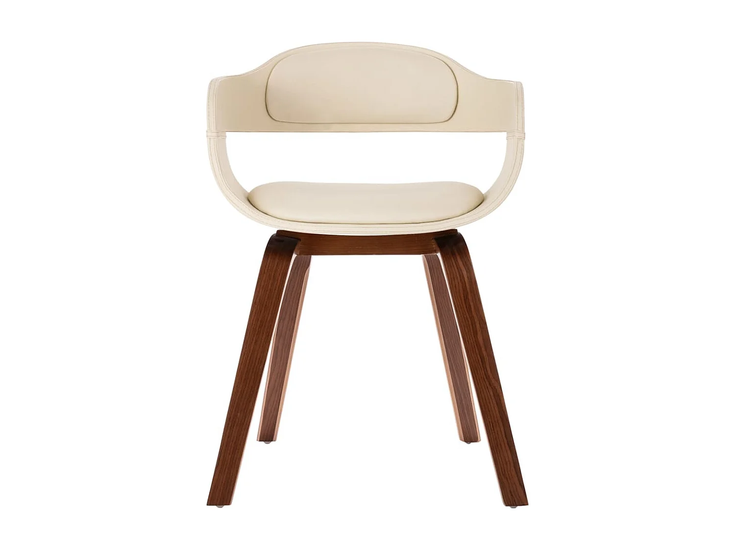 Chaise de salle à manger Blanc Bois courbé et similicuir