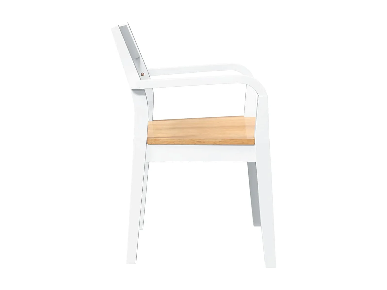 Eetkamerstoelen 2 stukkenmassief hout rubber wit