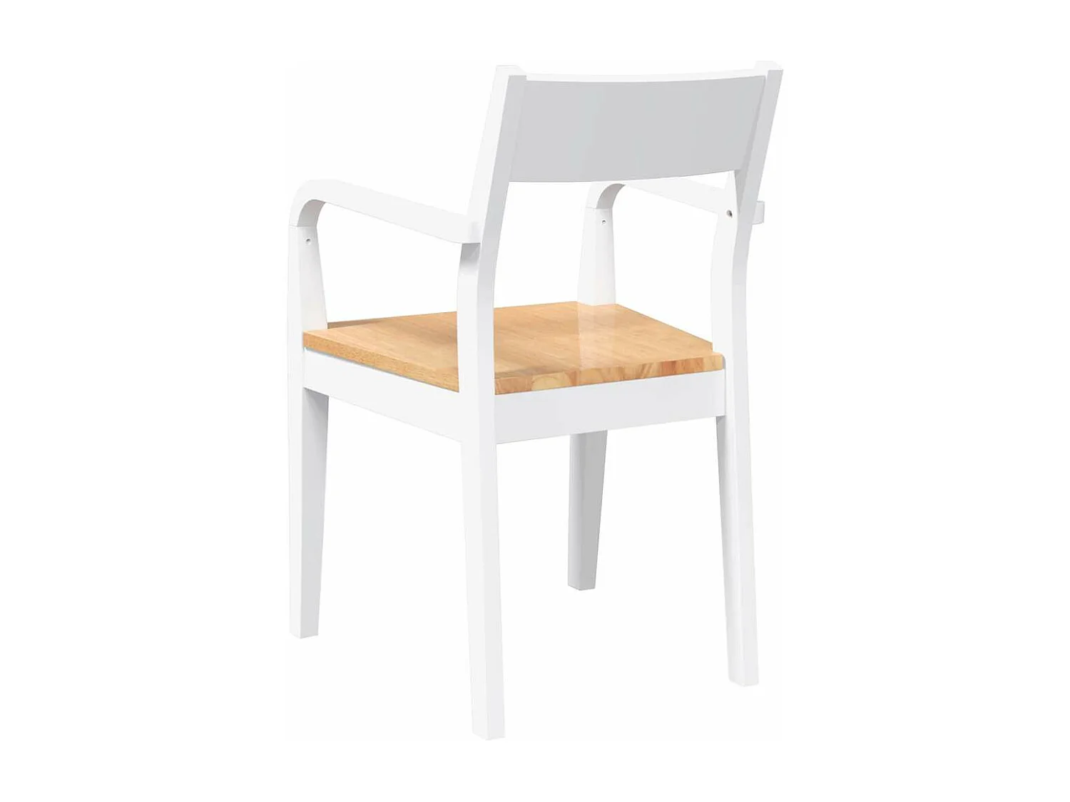 Chaises à manger 2 pièces blanc bois massif caoutchouc