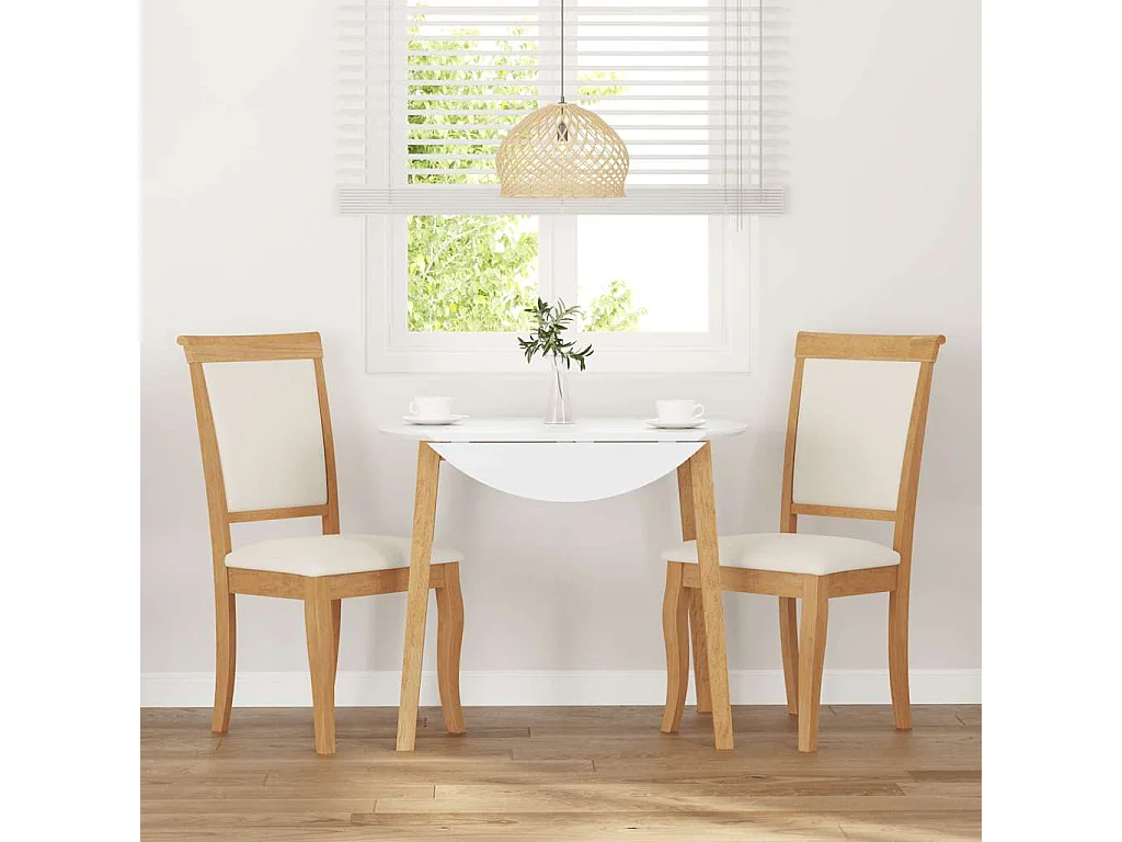 Chaises à manger coussins 2 pièces naturel bois massif caoutchouc