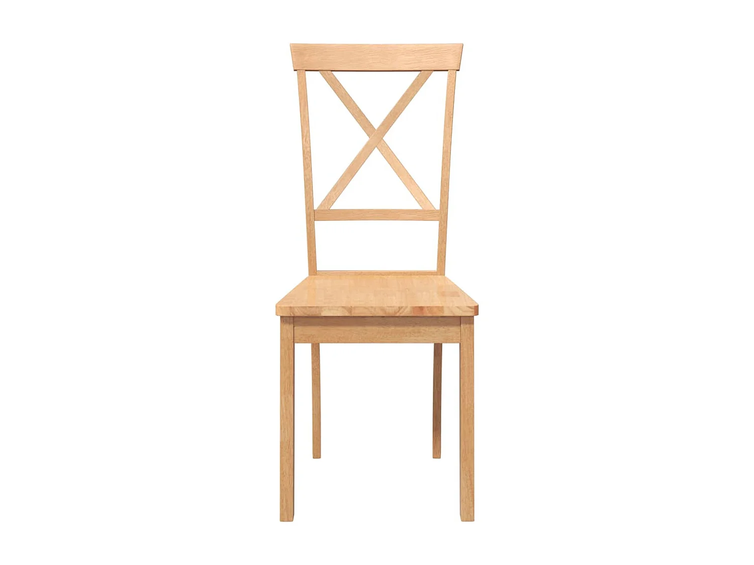 Chaises à manger 2 pièces bois massif caoutchouc