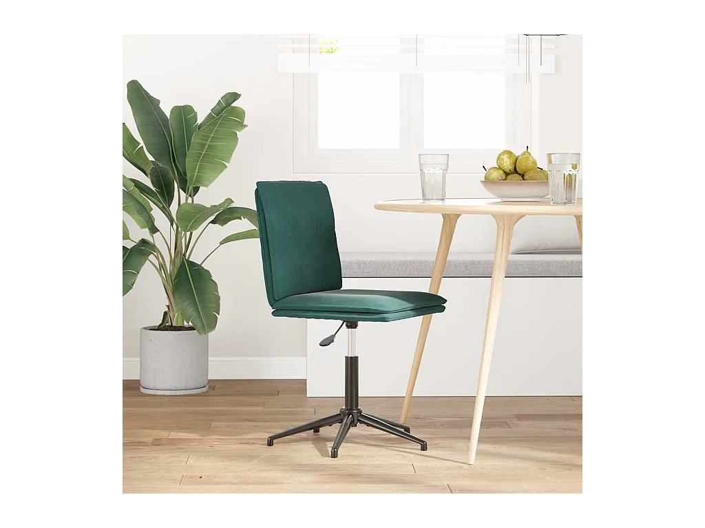Chaise de salle à manger Vert foncé Velours
