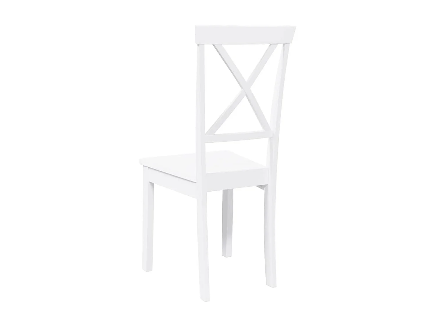 Chaises à manger 2 pièces blanc bois massif caoutchouc