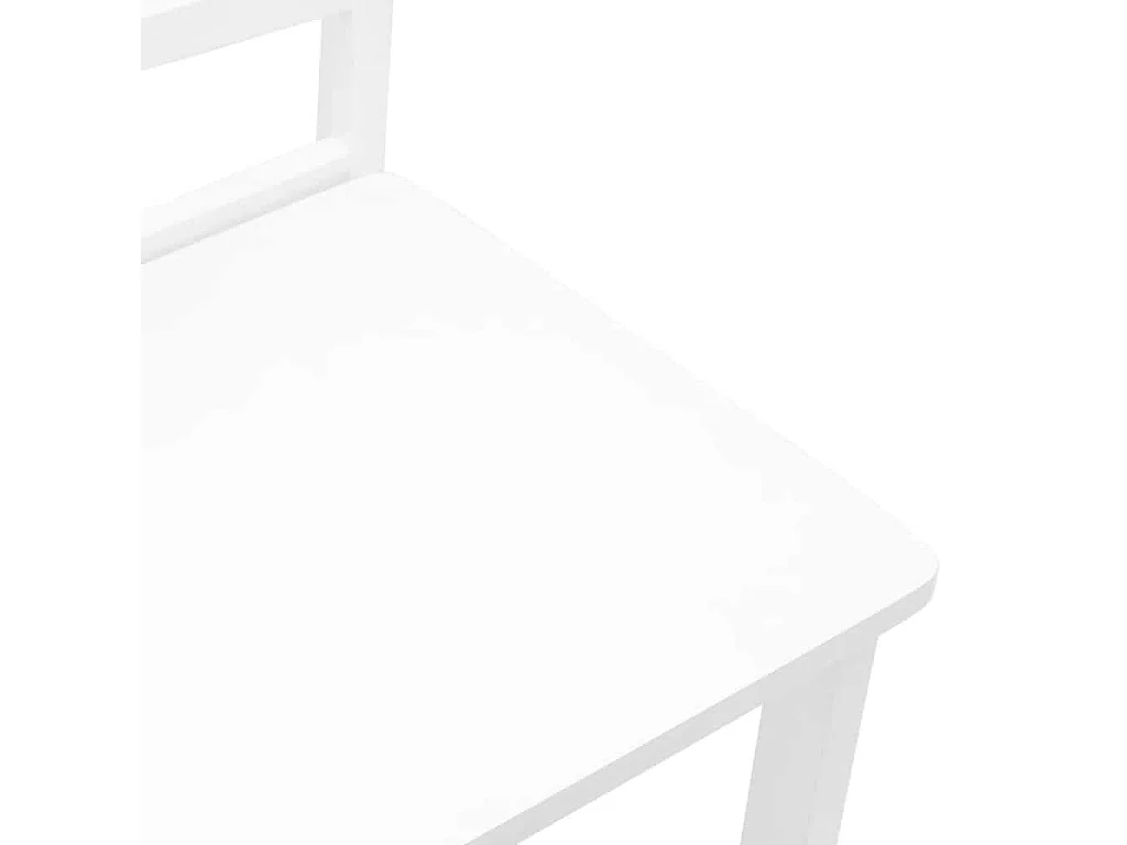 Chaises à manger 2 pièces blanc bois massif caoutchouc