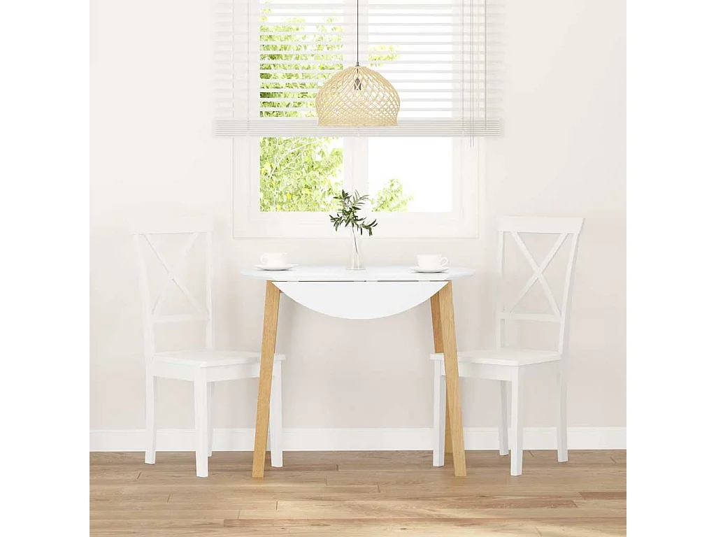 Sillas de comedor 2 unidades madera maciza de caucho blanco