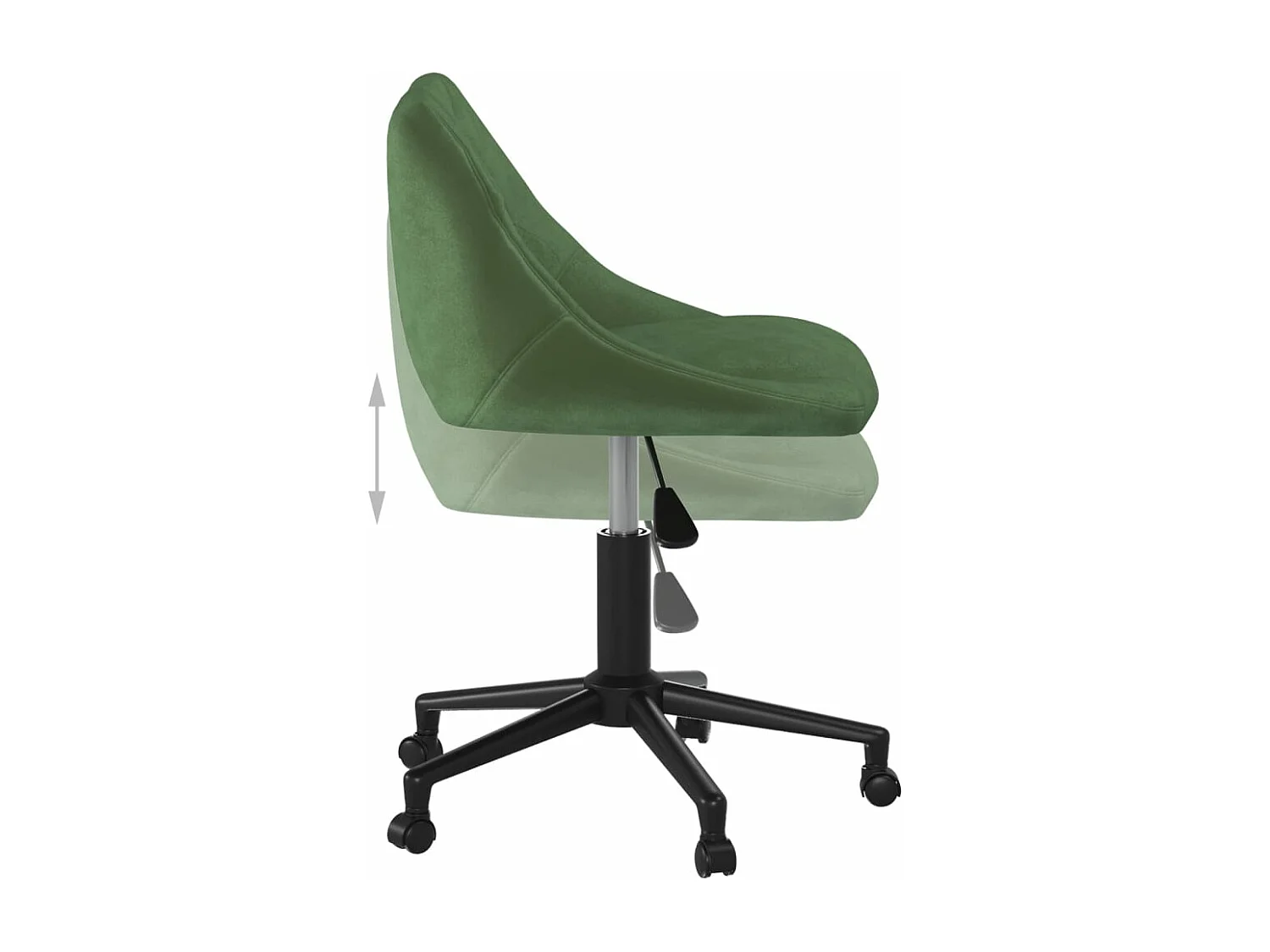 Chaise pivotante de salle à manger Vert foncé Velours