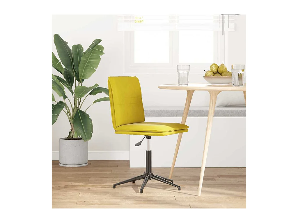 Chaise à manger Jaune Velours