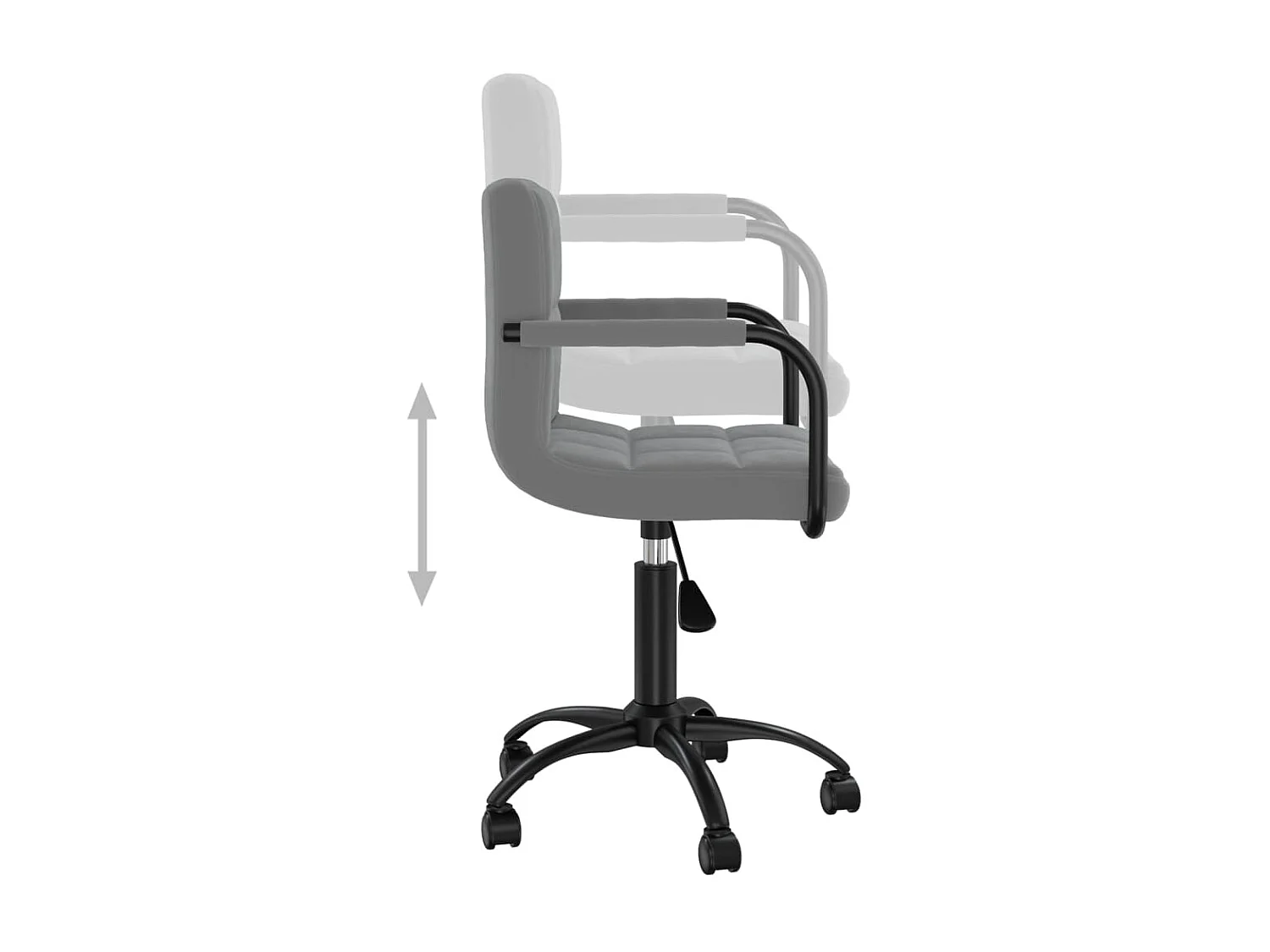 Silla de comedor giratoria de terciopelo gris oscuro