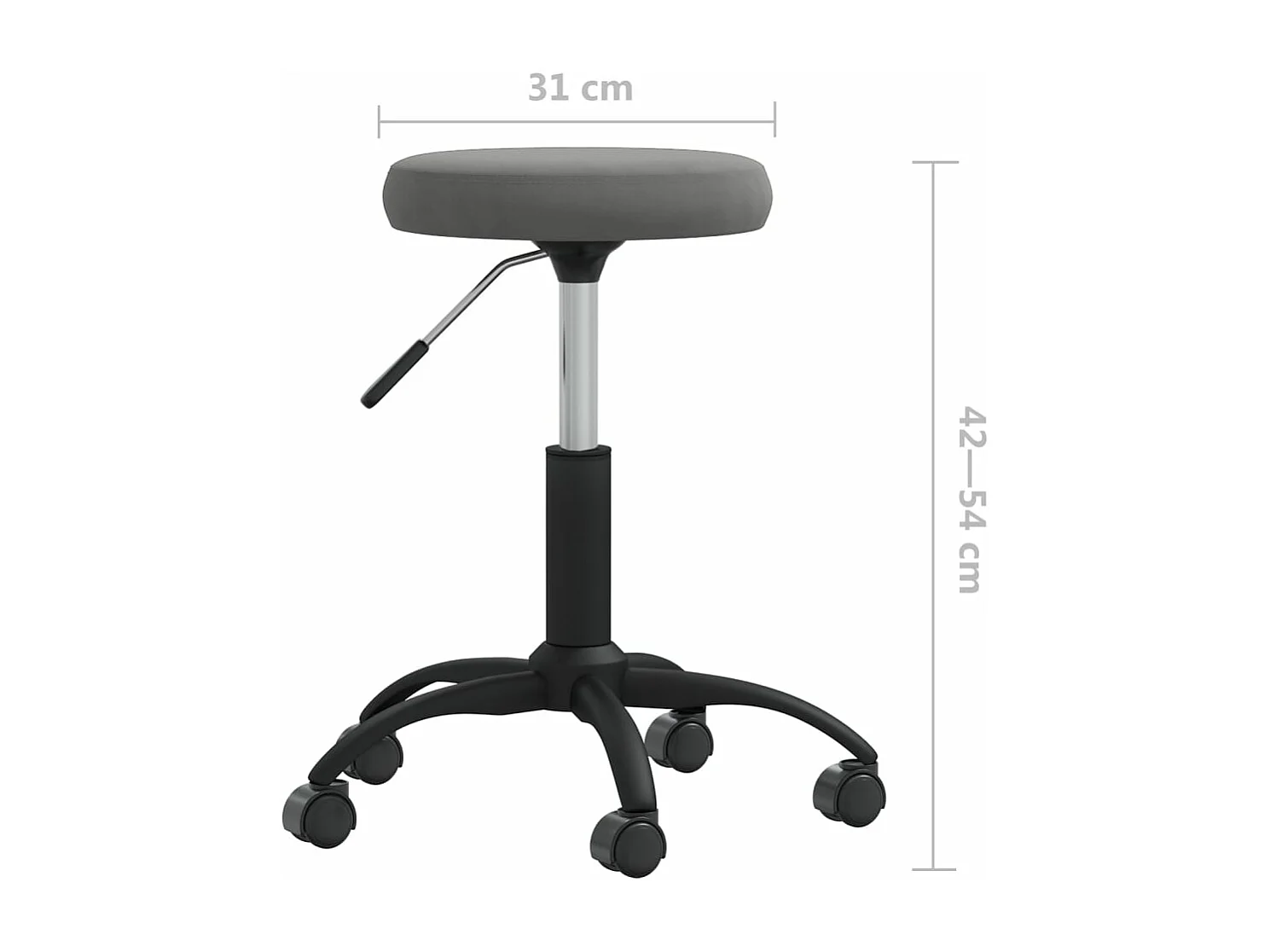Silla de comedor de terciopelo gris oscuro