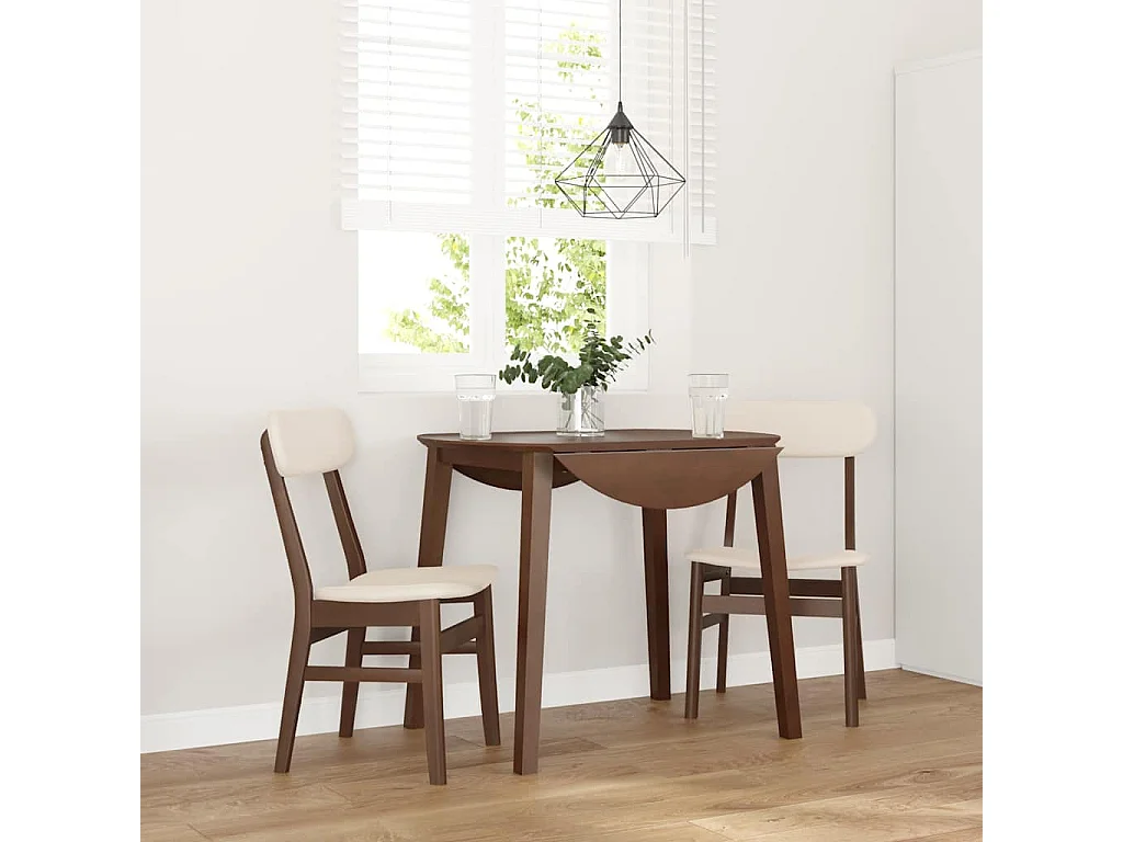 Sillas de comedor con cojines 2 unidades madera maciza marrón caucho