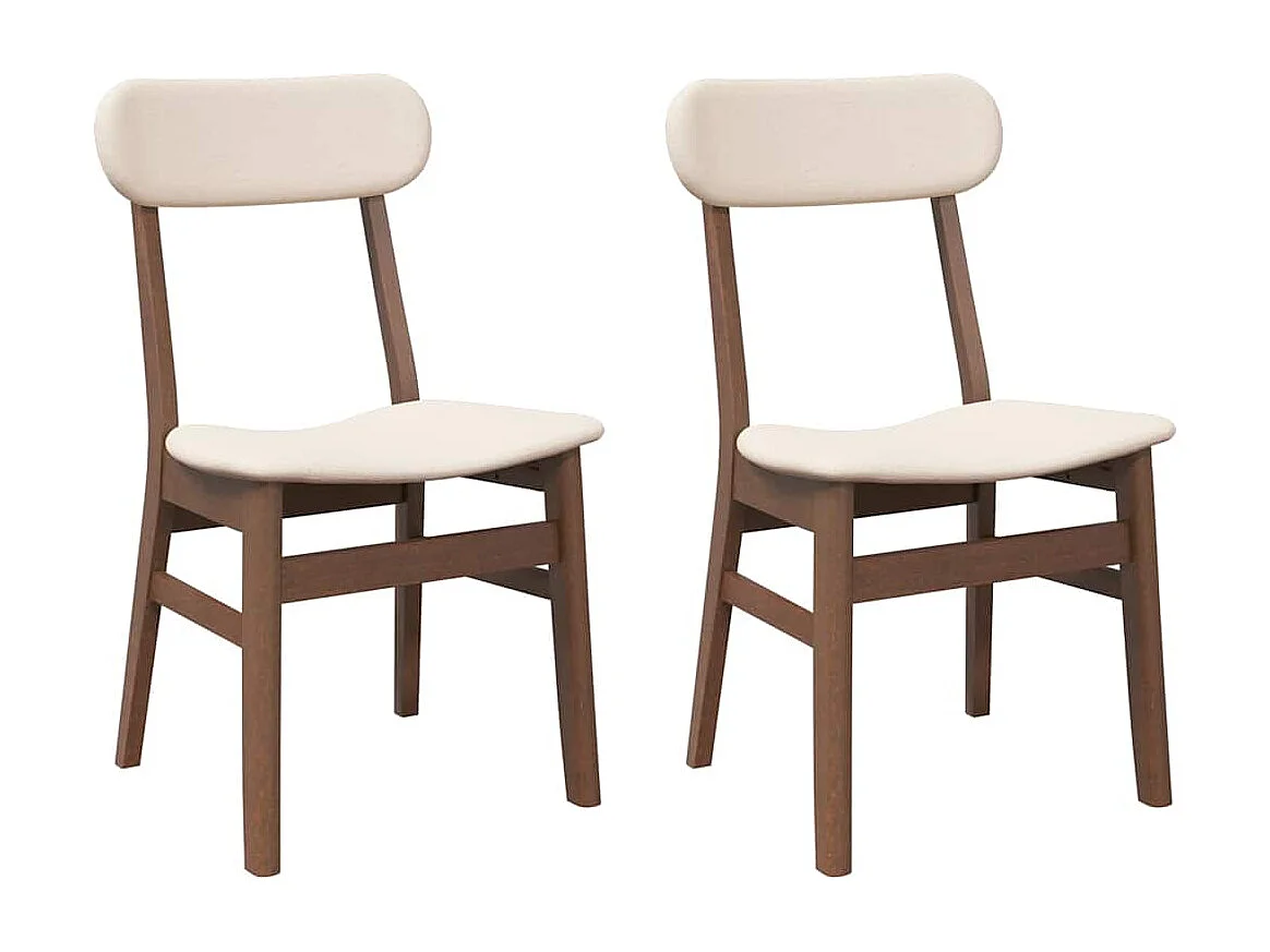 Sillas de comedor con cojines 2 unidades madera maciza marrón caucho