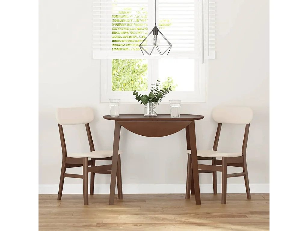 Sillas de comedor con cojines 2 unidades madera maciza marrón caucho