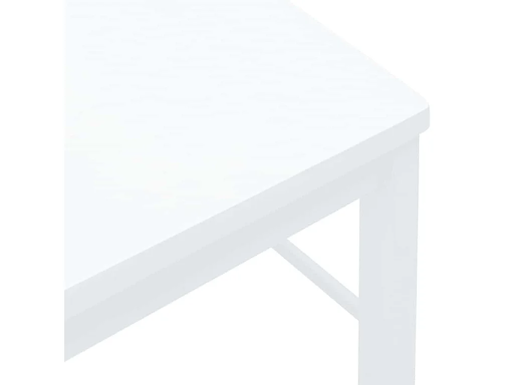 Chaises à manger 2 pièces blanc bois massif caoutchouc