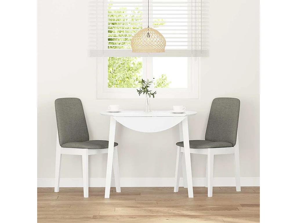 Eetkamerstoelen met kussens 2 st massief hout rubber wit