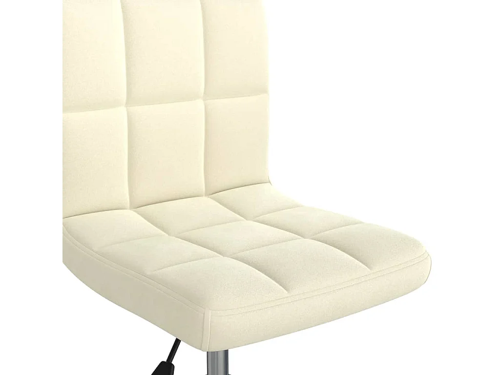 Silla de comedor giratoria de terciopelo crema