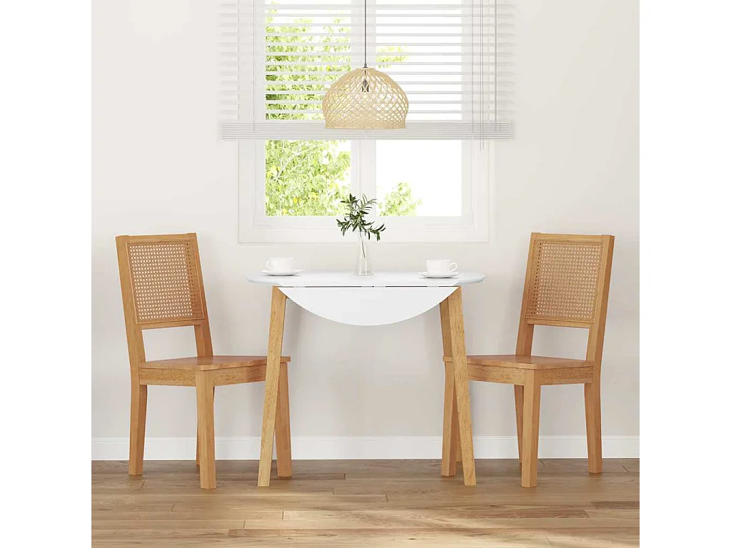 Chaises à manger 2 pièces bois massif caoutchouc