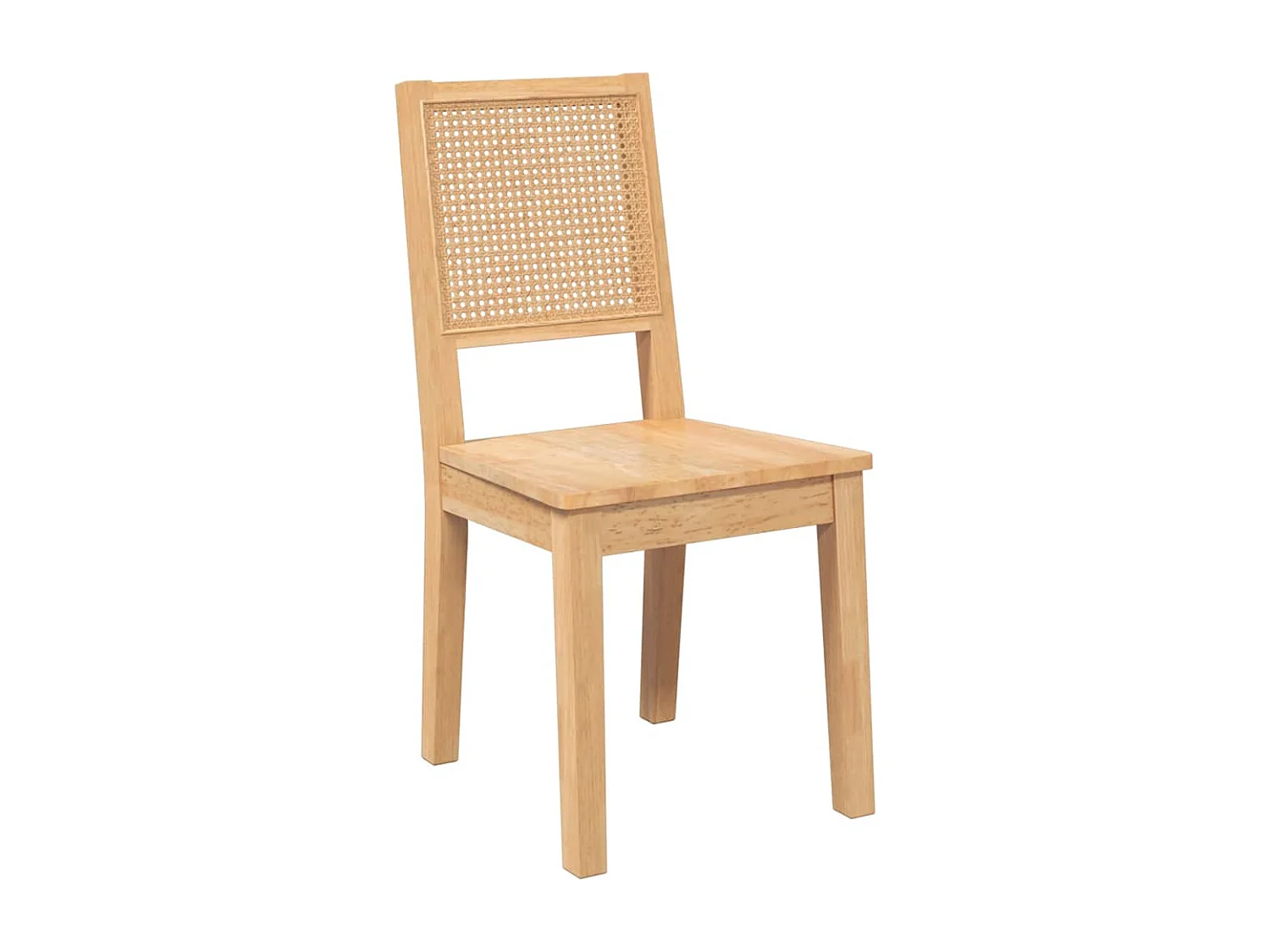 Chaises à manger 2 pièces bois massif caoutchouc