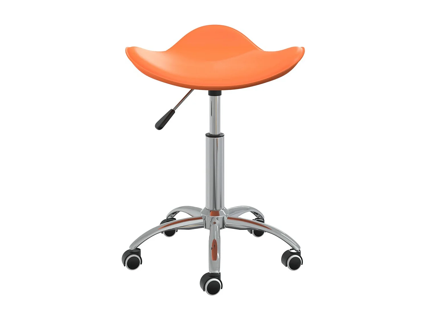Silla de comedor giratoria de cuero sintético naranja
