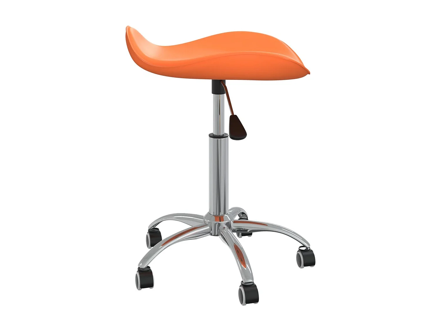 Silla de comedor giratoria de cuero sintético naranja