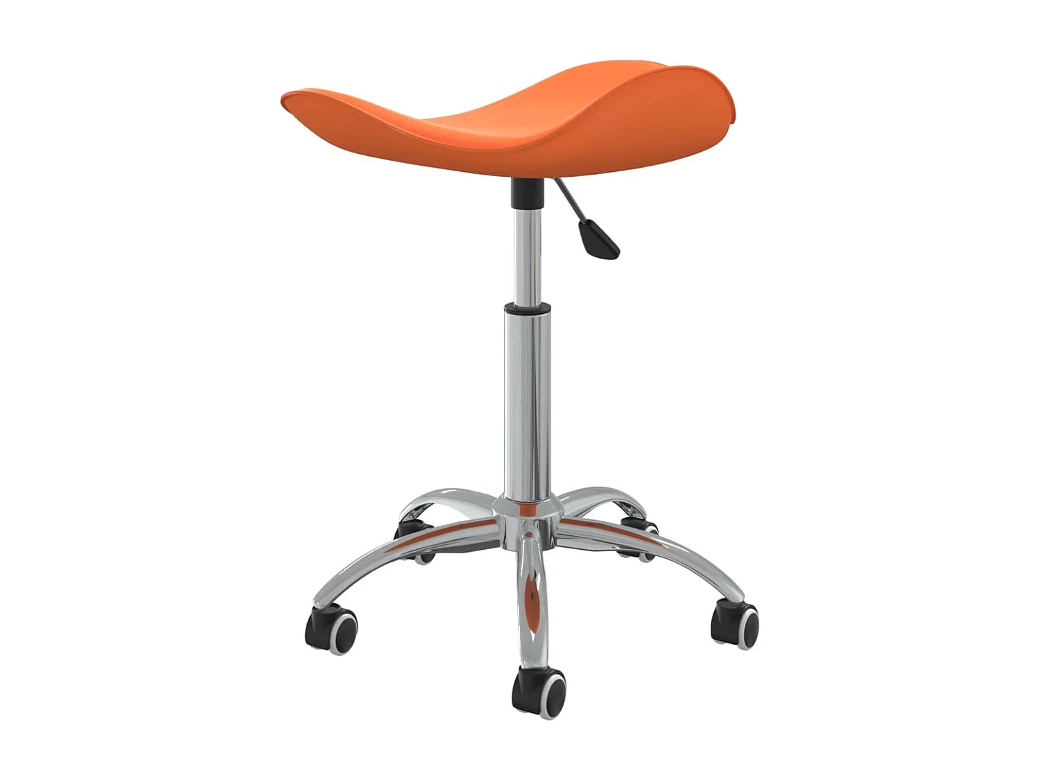 Silla de comedor giratoria de cuero sintético naranja
