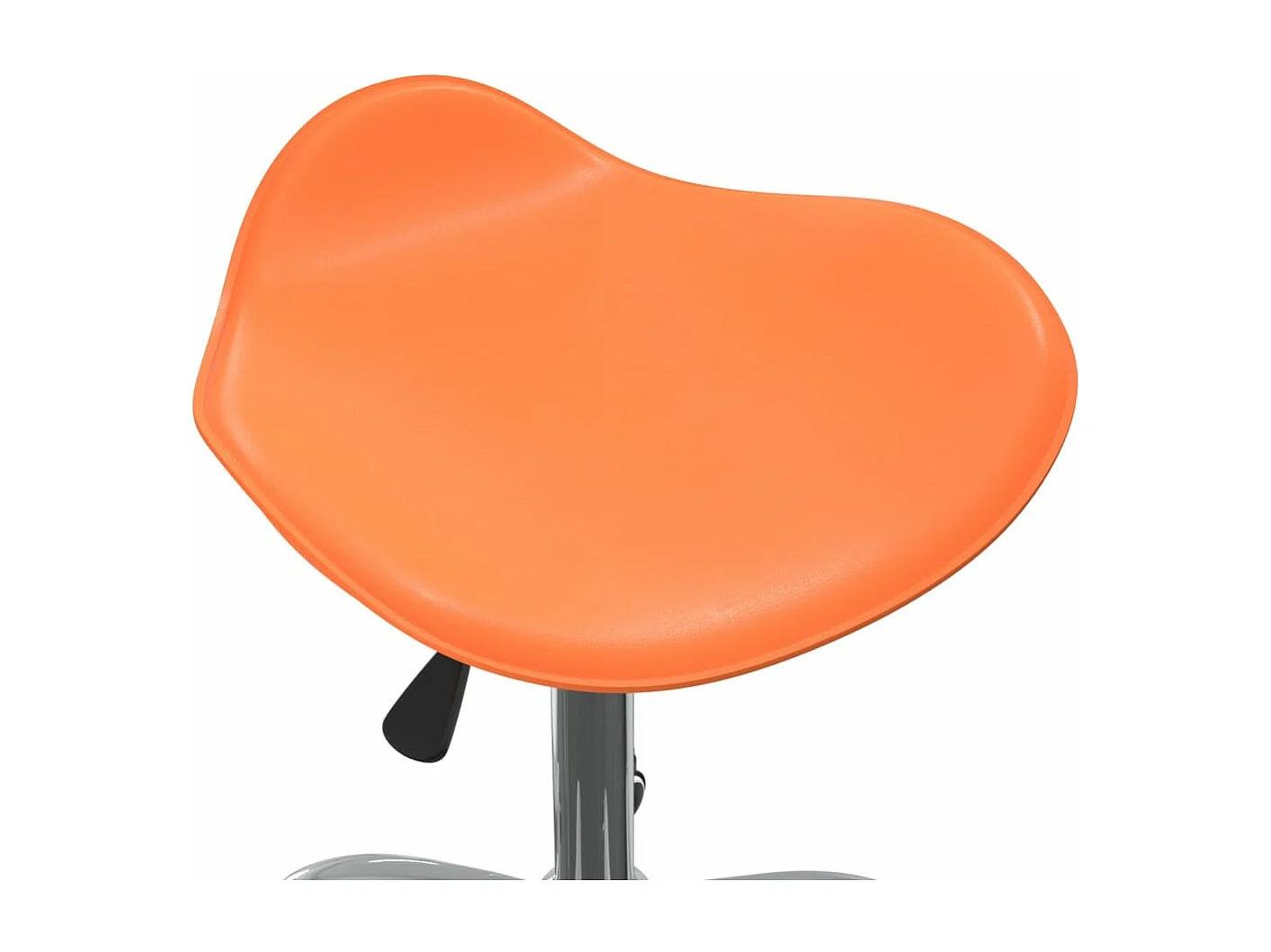 Silla de comedor giratoria de cuero sintético naranja