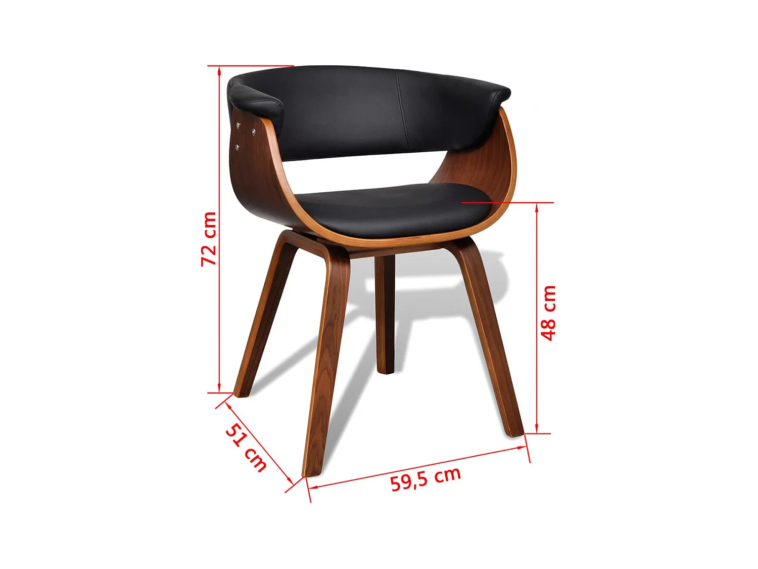 Chaise de salle à manger Bois courbé et similicuir