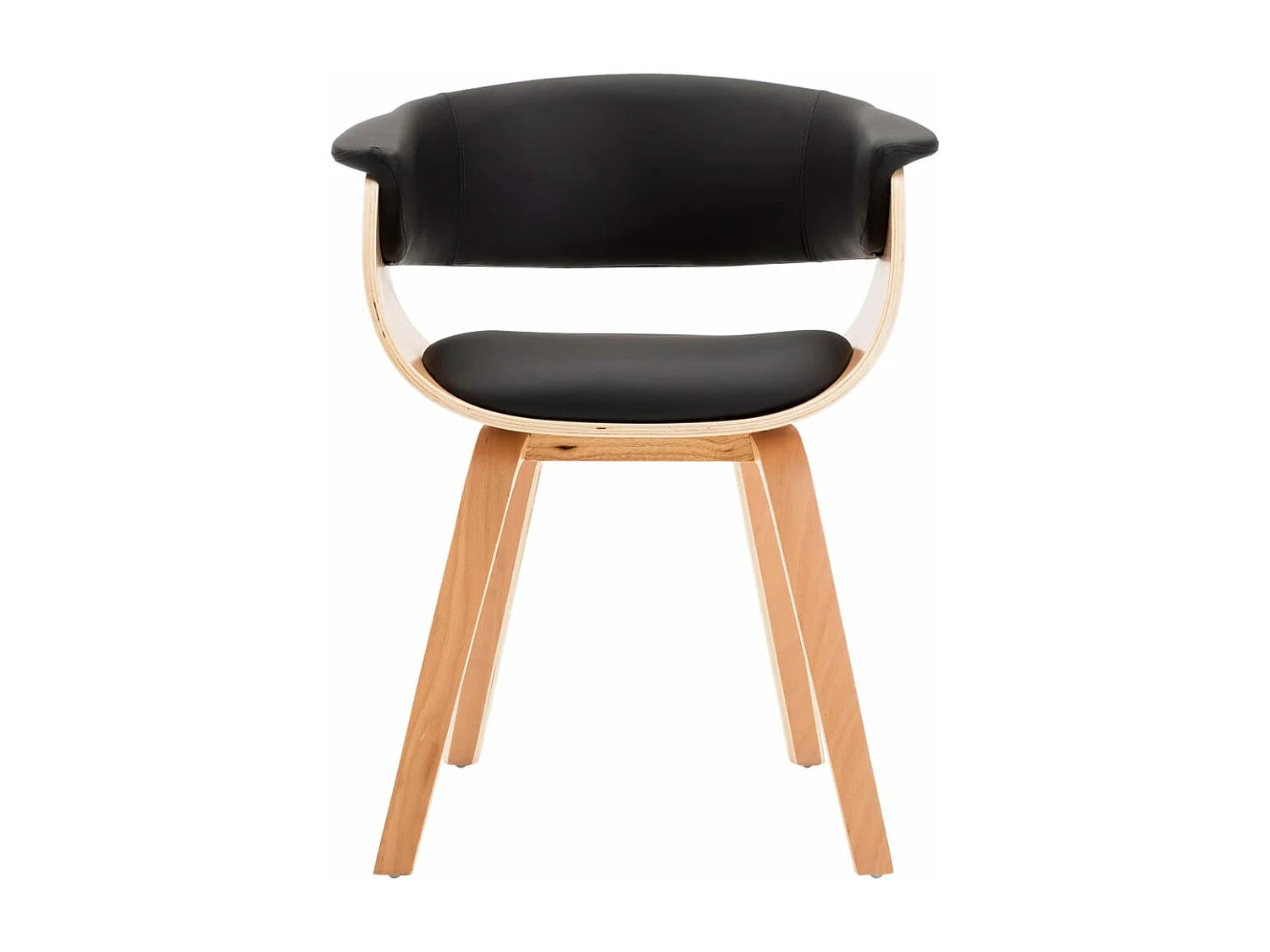 Chaise de salle à manger Noir Bois courbé et similicuir