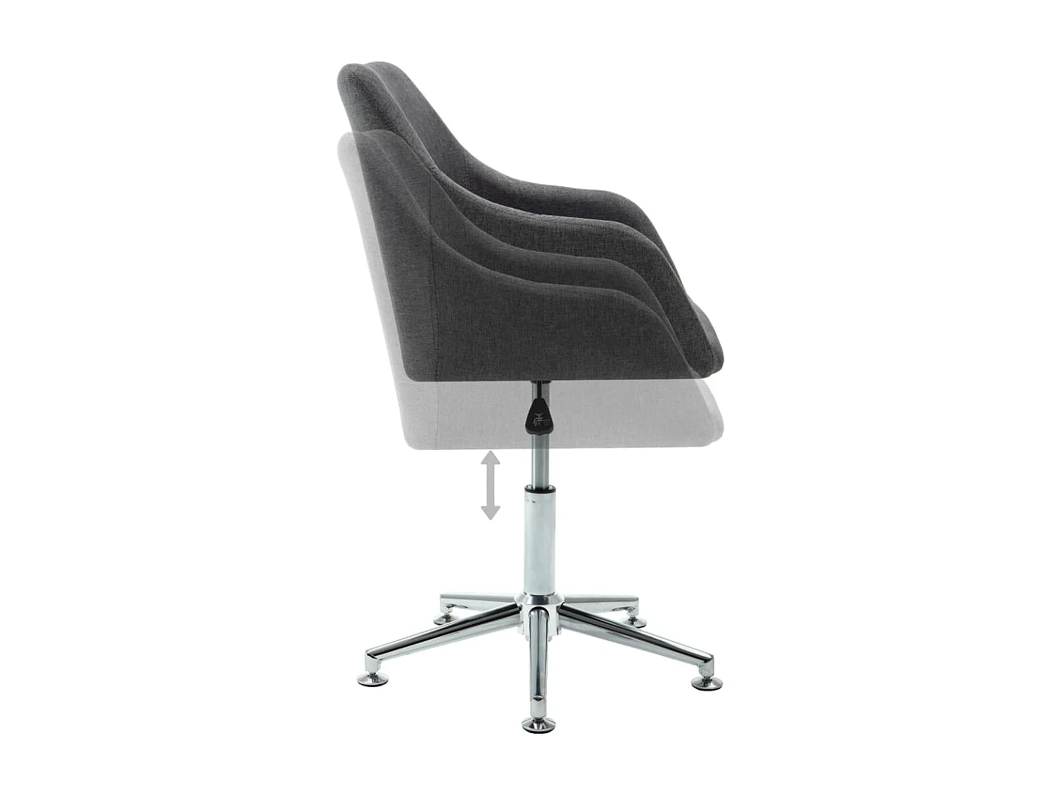 Silla de comedor giratoria tela gris oscuro